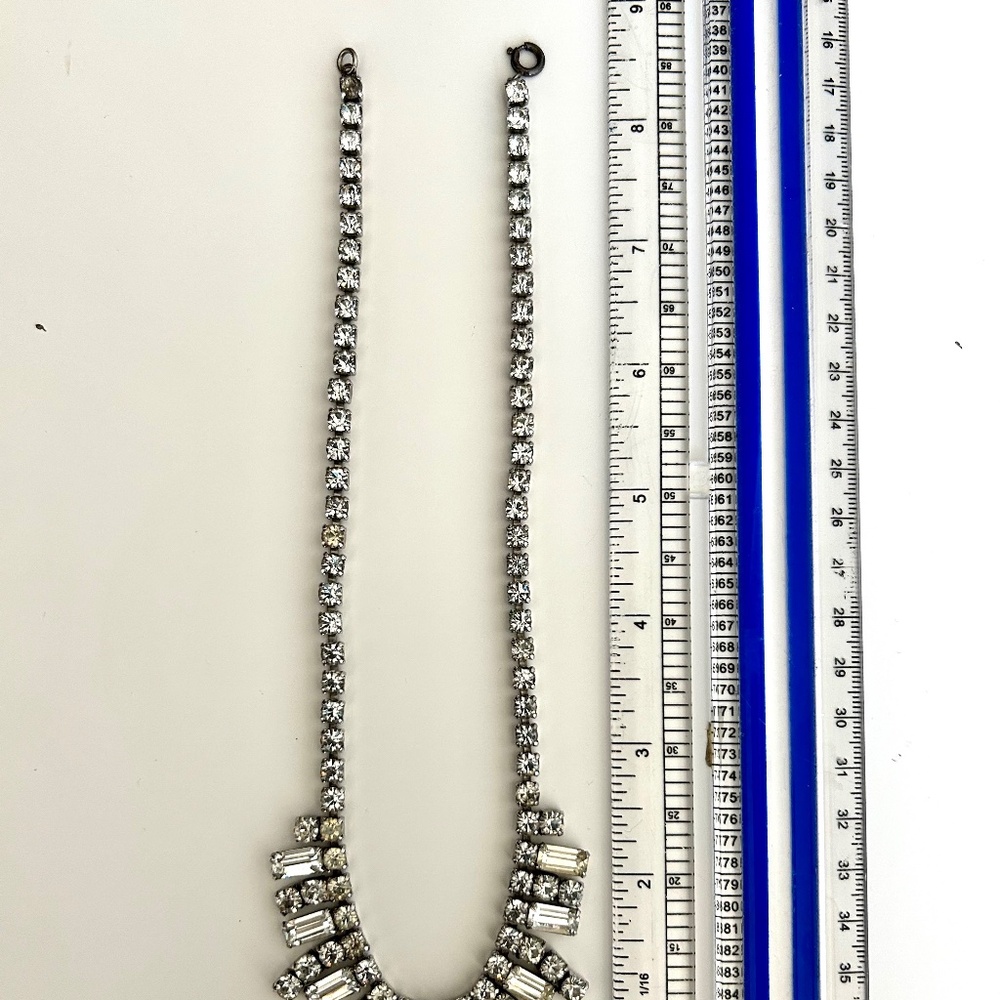 Vintage Rhinestone Statement Necklace - Picture 2 of 8